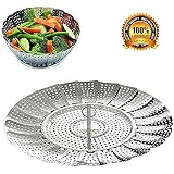 Panier Vapeur Inox Pliable - Cuisson Saine Pour Légumes, Poisson - Adaptable 14-22cm