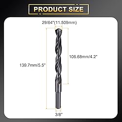 HARFINGTON 29/64" Drill Bit 3/8" Reduced Shank