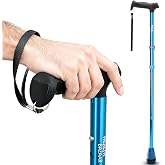 HEALTHBAZAAR All Terrain Walking Cane for Men &amp; Women, Lightweight, Foldable, Adjustable, Shock Absorption, Collapsible Walking Stick for Seniors &amp; Adults | HealthBazaar