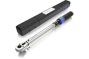 NEBICALS 72-teeth 3/8-inch Drive 100 ftlb Click Torque Wrench 10-100ft.lb/15-135N.m,16.6'' Length, High Accuracy for Car & Motorcycle, Spark Plug, Oil change, Intake manifold.