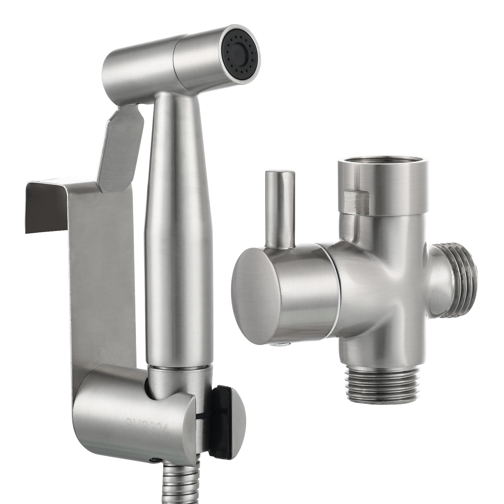 CIENCIA Hand Held Bidet Sprayer Premium Stainless Steel Sprayer Shattaf - Complete Bidet Set for Toilet, Hand Bidet Sprayer for Toilet WS024F