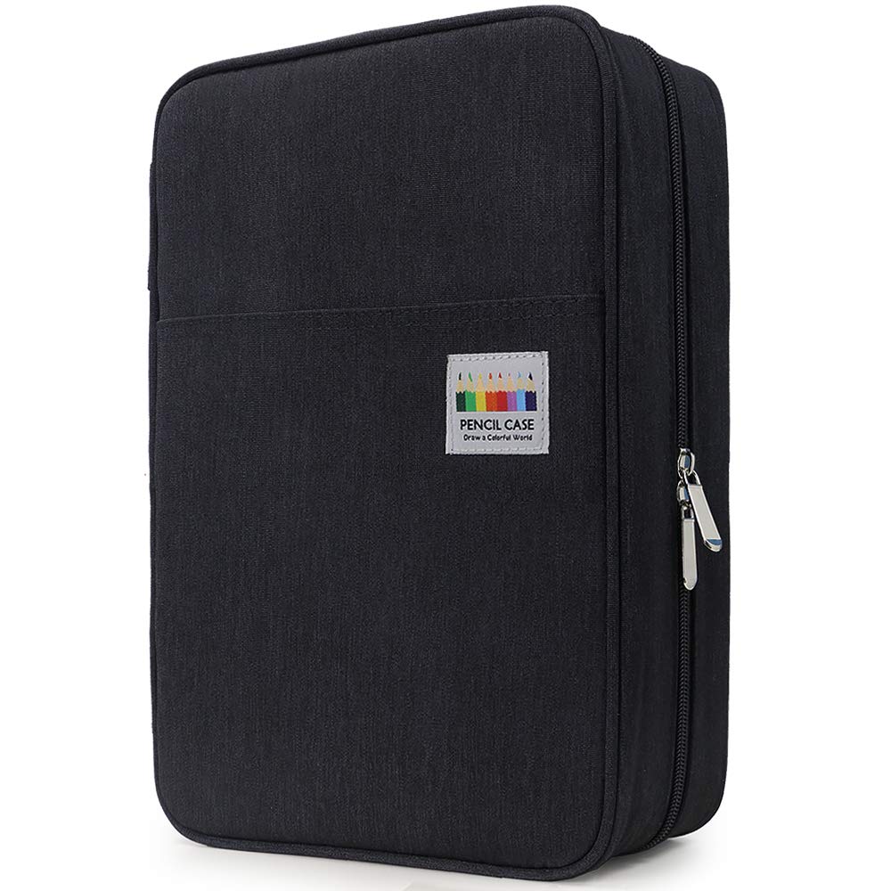 300 Slots Large Pencil Case - Big Capacity Colored Pencil Case Organizer Pen Case with Multilayer Holder for Prismacolor Colored Pencils & Gel Pen by YOUSHARES (Black)