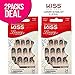 (2-PACK) Kiss Luxury 24 Nail Kit (LJD04) Free Glue, False Nails, Fashion Fake Nails
