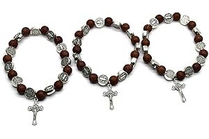 UncleS 3pcs Handmade Rosary Bracelet Hand Decorative Ornament Craft Tool For Christian Church Prayer Gift Faith Jewellery Jew