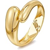 ENSKEFEN Chunky Gold Cuff Bracelets for Women Wide Gold Bangle Bracelet Hammered Open Wrist Cuff Bracelet Christmas Holiday Jewelry