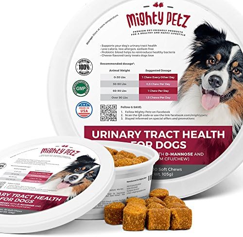 MAX Cranberry for Dogs – UT Urinary Tract, Kidney & Bladder Health Supplement. Advanced Vet Formula with D Mannose, Probiotics & Vitamin C. Supports Immune Response & Gut Health in Canines