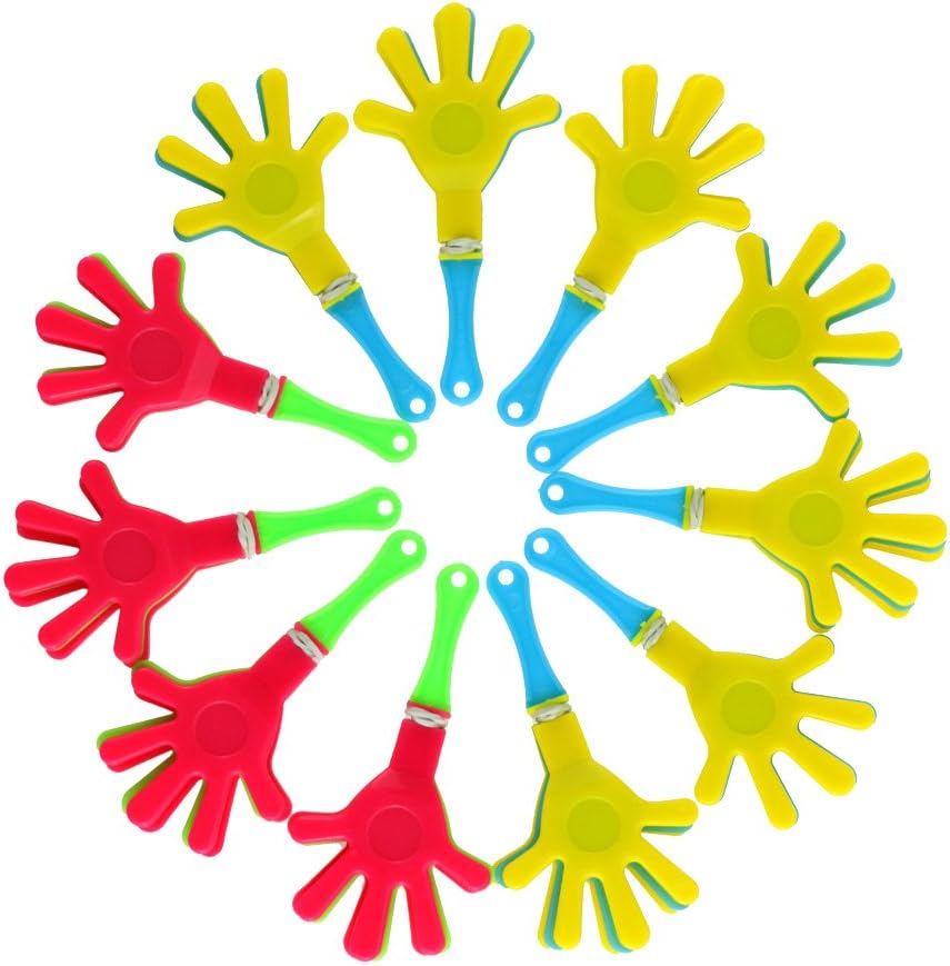 Etmact Plastic Hand Clappers 3.3", 24 Pack Plastic Toy Hand Toy Hand Clappers Plastic Hand Clappers Hand Clappers Noisemakers Toy Packs Clapper Toy Mini Hand Clappers Hand Clappers Bulk: Kitchen & Dining