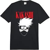 Naruto Kakashi Character Portrait Outline Tall Logo Anime Comfort Colors Adult Heavyweight T-Shirt