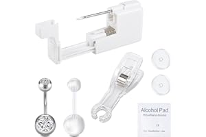 QWALIT Belly Button Piercing Gun Kit - Silver Navel Piercing Gun