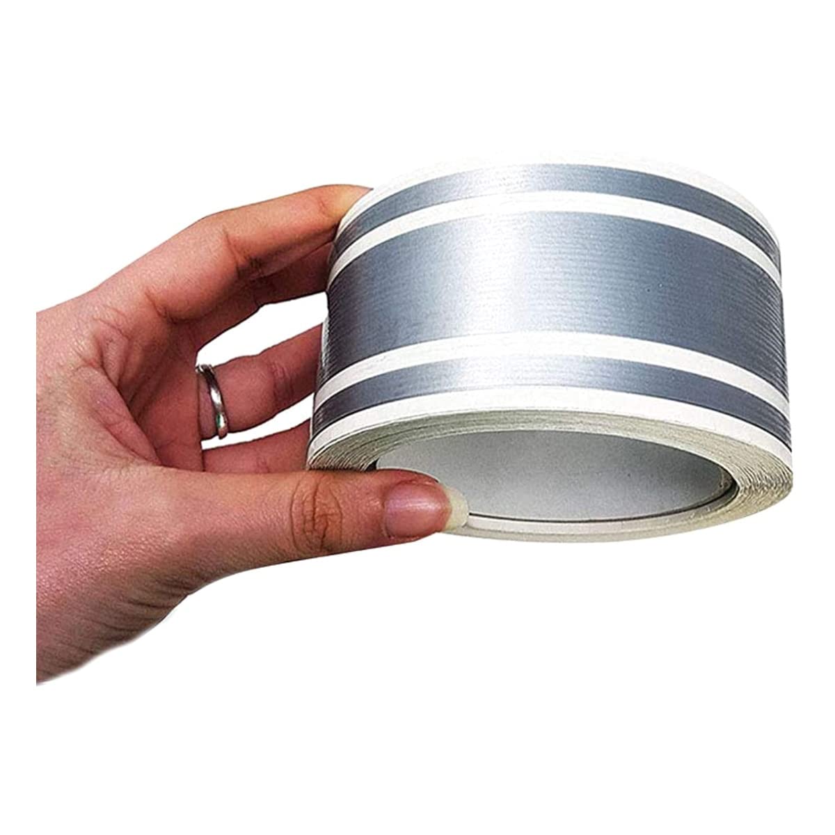 4R Quattroerre.it 10531 Trim Stripes Triple Adhesive Strips for Cars, Silver, 50 mm x 10 mt