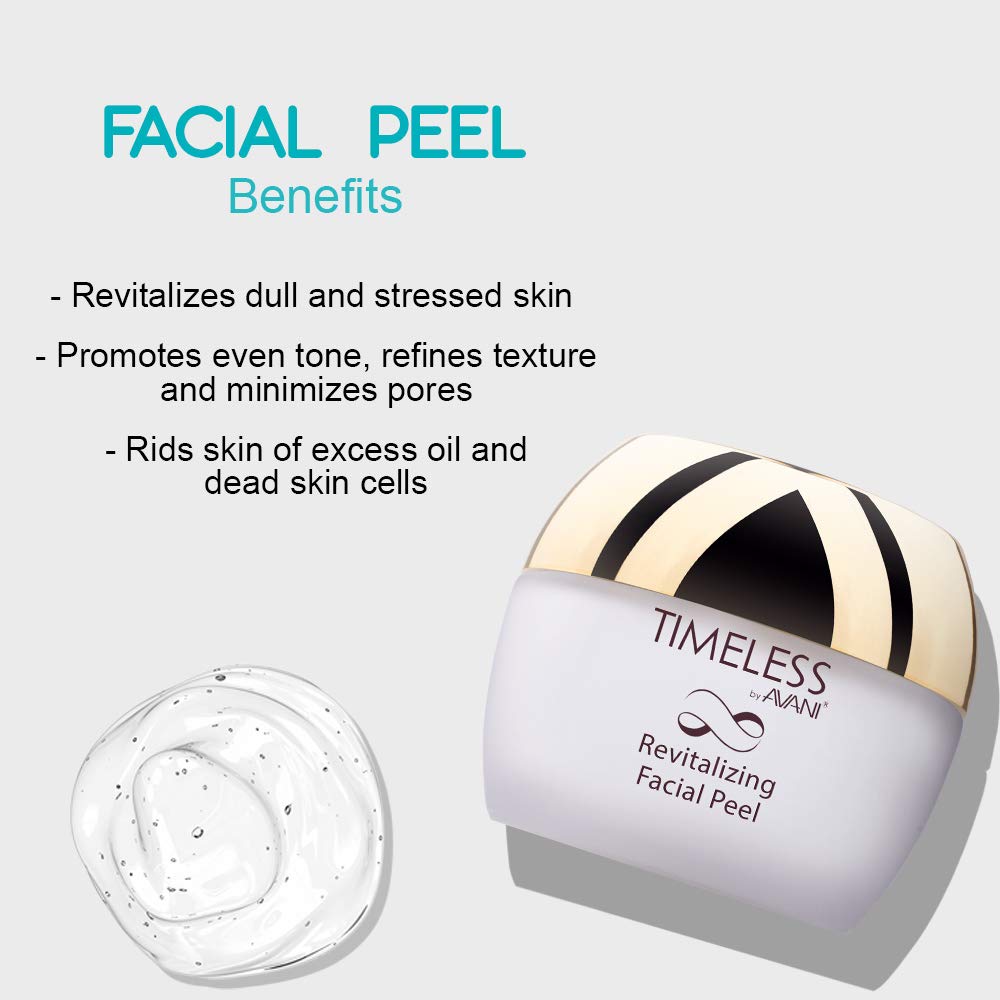 Timeless by AVANI Revitalizing Facial Peel | Enriched with Natural Plant Extracts and Vitamins E & C | Removes Dead Skin Cells, Excess Oil, Dirt, All Other Impurities - 1.7 fl. oz.: Beauty