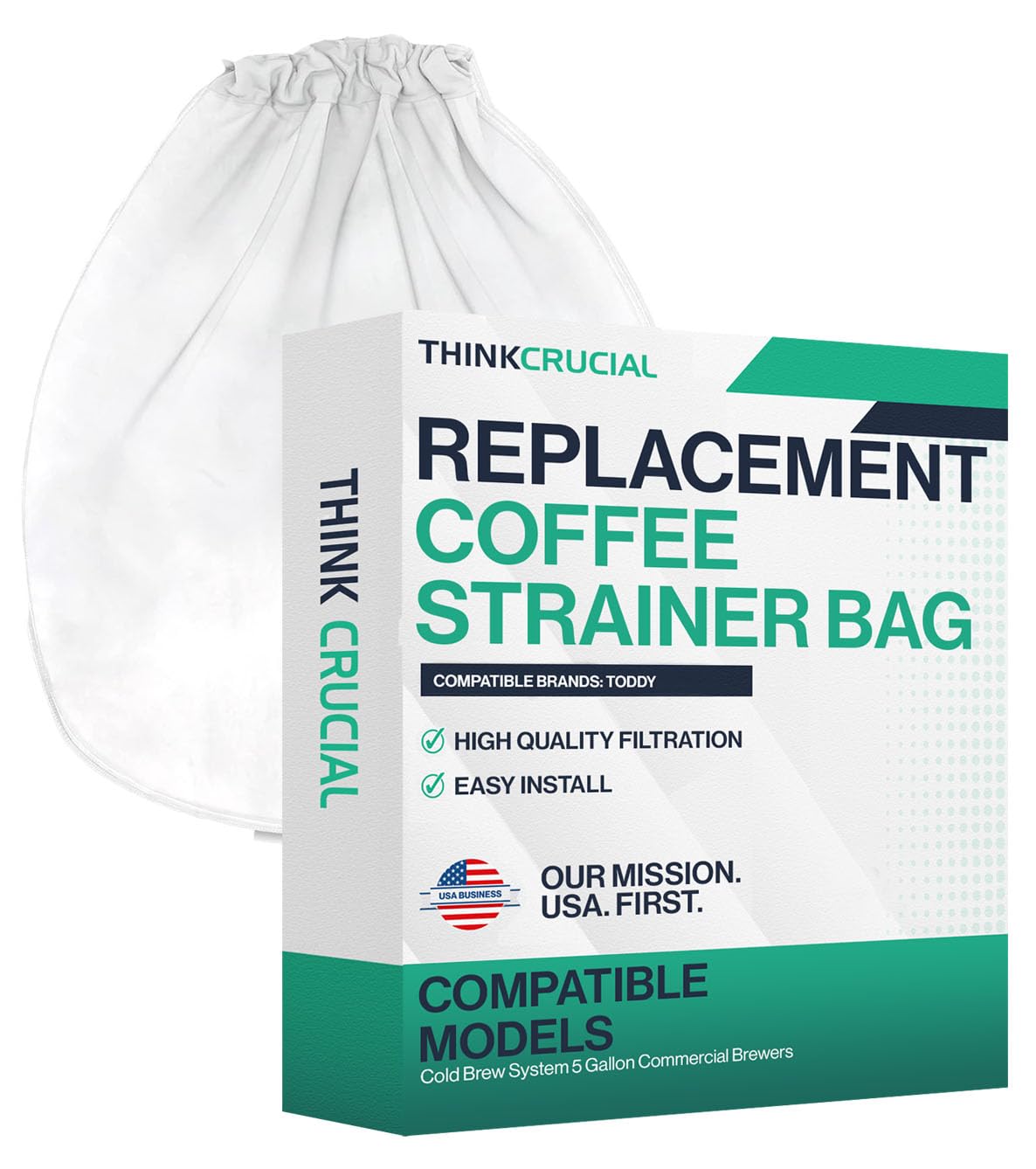 Photo 1 of 1 Replacement Strainer Bag Compatible With Toddy« Cold Brew System 5 Gallon Commercial Brewers, Washable & Reusable (1 Pack) - by Think Crucial