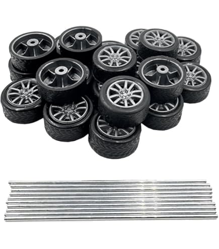 QUARKZMAN Lot 50 Roues Plastique Nylon 30x8mm Pour RC – Axes 2x50mm Inclus – Pièce DIY Pour Voiture Camion Hélicoptère Modèle – Léger Et Résistant – Noir