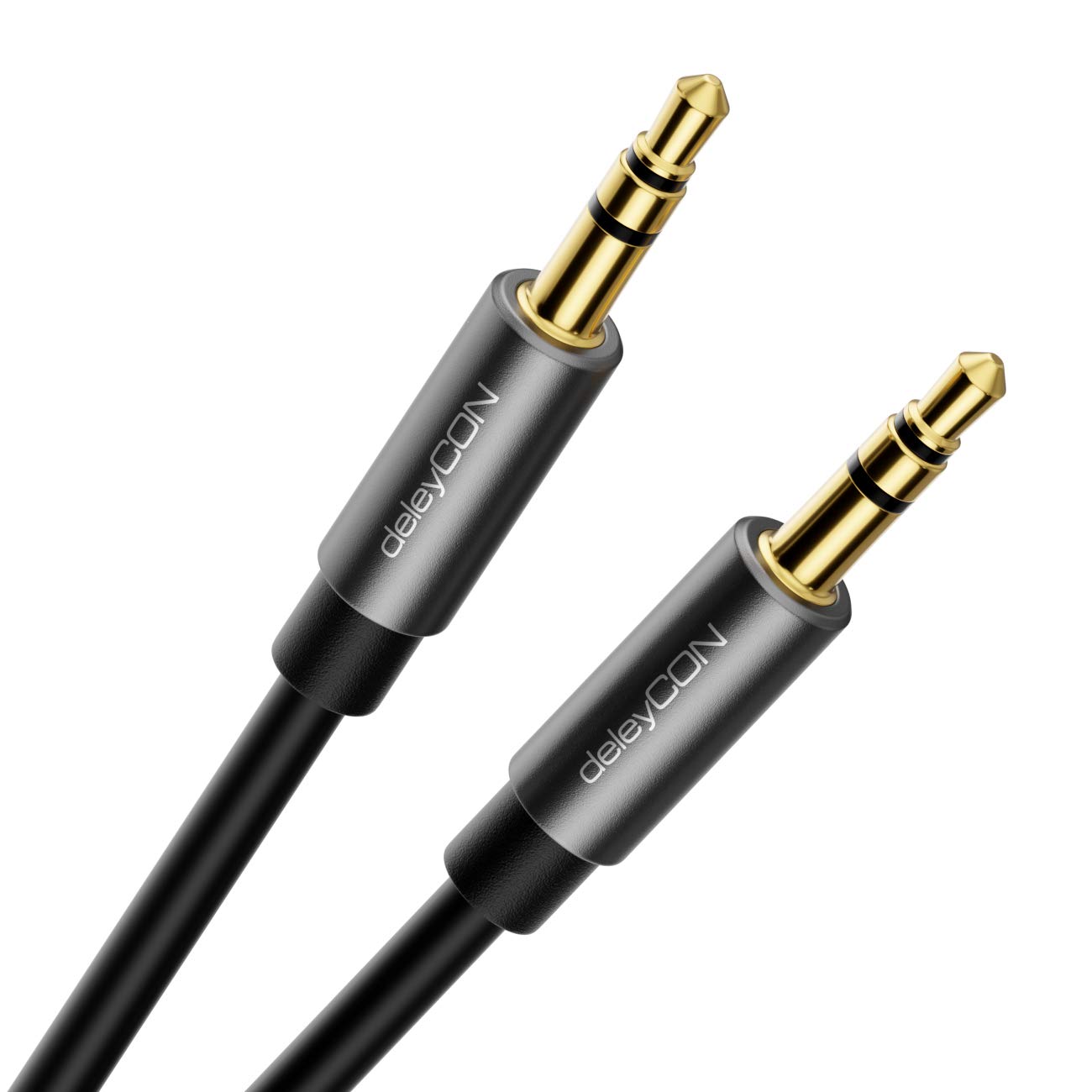 deleyCON 5m (16.40 ft.) Jack Audio Stereo Aux Cable 3.5m (16.40 ft.) m Jack Cable Audio Cable Metal Plug Mobile Phone Smartphone Tablet Headphone Hi-Fi Receiver (Extra Thin & Flexible)