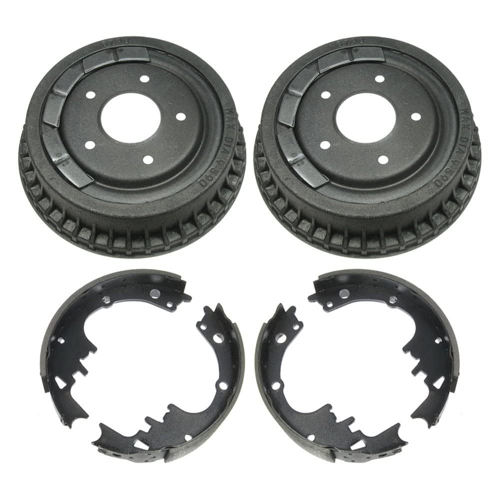 TRQ 9.5" Drum Rear Brake & Shoe Set Pair Kit AUTO