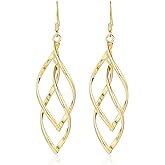 Gold Plated Earrings for Women Hypoallergenic Gold Earrings Statement Earrings for Girl Trendy Fashion Gold Jewelry Gifts Above 12 Years Old