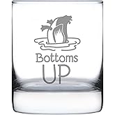 Bevvee Bottoms Up - Whiskey Rocks Glass - Funny Duck Themed Gifts - Lake House Decor for Women and Men - 10.25 Oz Glasses