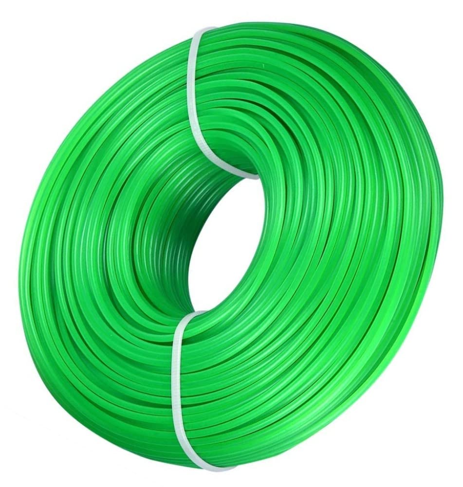 KAHEIGN 2mm x 100m Strimmer Lines, Heavy Duty Grass Trimmer Line Brush Cutter Nylon Round Rope for Garden Grass Strimmers Electric (Green)