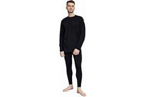 LEADHALO 100% Merino Wool Base Layer Mens, 250 Midweight Mens Thermals Top and Bottom Set,Thermal Underwear for Cold Weather