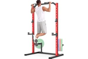 OPPSDECOR Power Cage Power Rack with Adjustable Weight Bench, Multi-Functional Weight Cage with More Training Attachments, Heavy-Duty Steel Construction Squat Rack for Home Gym