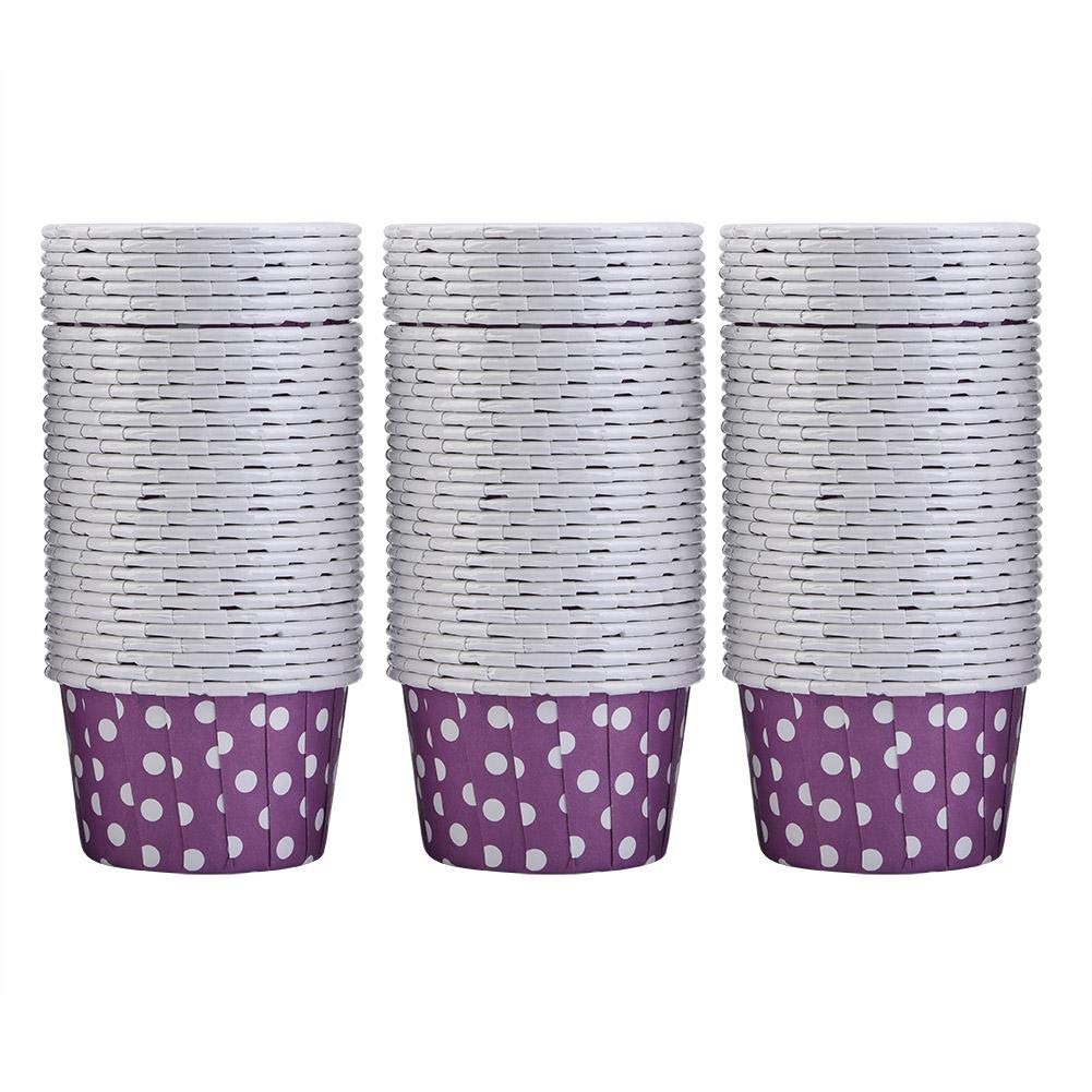 Purple Deep Cupcake Cases，Medium Cupcake Liners Paper Round Cake Baking Cups Muffin Cases Home Party Wedding 100PCS (Purple Dot)