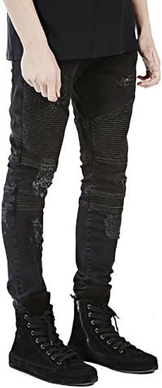 Amazon Nyan Deux ダメージジーンズ スキニーパンツ メンズ バイク パンツ バイカー デニム ジーンズ 通販