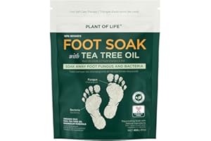 PLANT OF LIFE Tea Tree Oil Foot Soak with Epsom Salt - for Toenail Fungus and Bacteria, Foot Odor, Soothen and Relax Tired, S