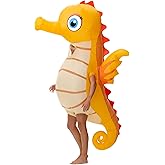Spinosaurus Inflatable Seahorse Costume for Adult Halloween Blow Up Costume Funny Inflatable Sea Animal Costumes for Men Women