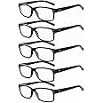 Eyekepper 5 Pack Reading Glasses for Men Spring Hinges Classic Readers
