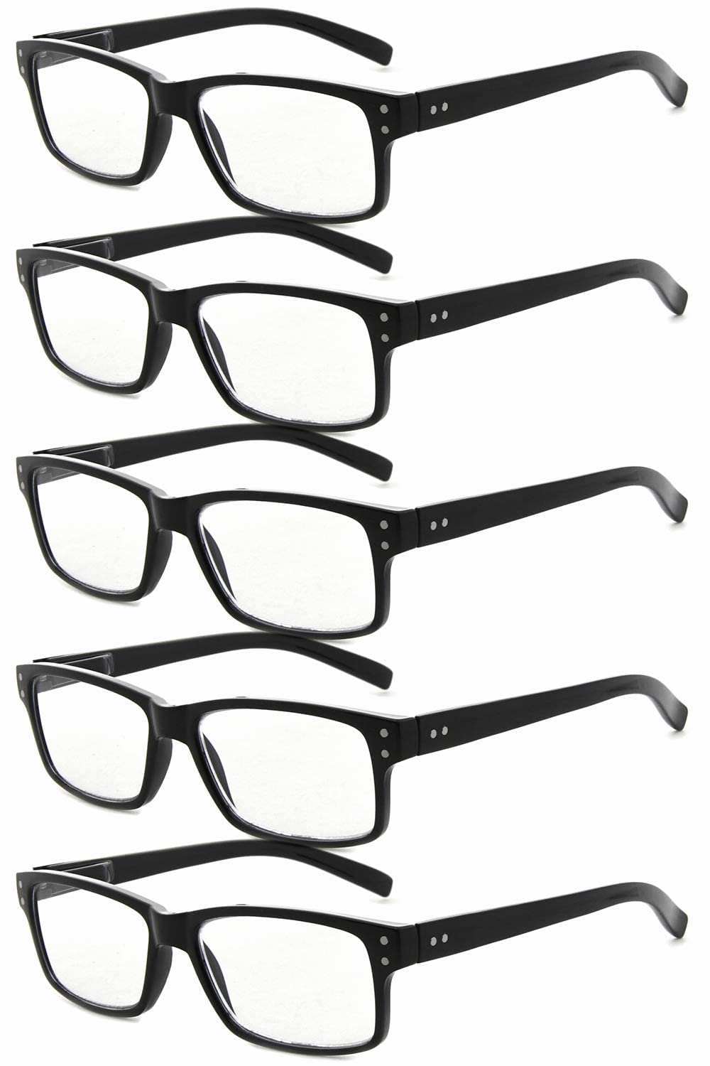 Eyekepper 5-Pack Spring Hinge Reading Glasses Vintage Readers Men Women