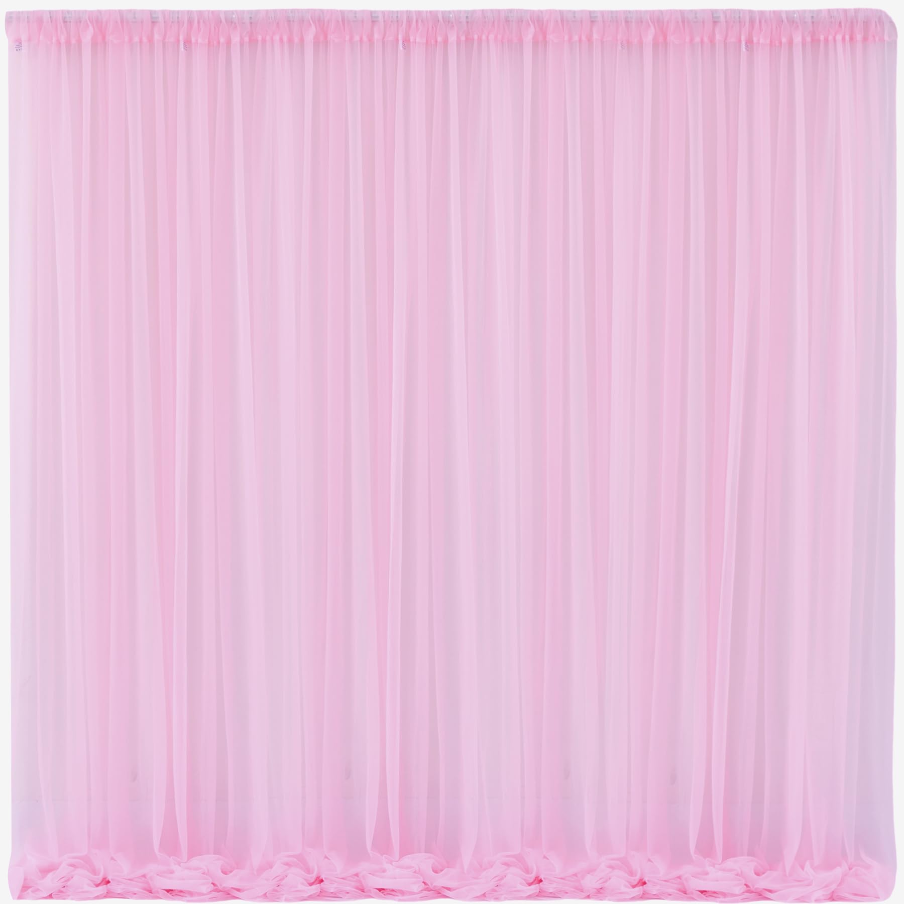 Photo 1 of 10x10 Pink Tulle Backdrop Curtains for Parties, Sheer Backdrop Curtain Wedding Photo Background Drapes for Baby Shower Photography Birthday Party