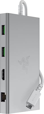 USB-C Dock - 11 Puertos con HDMI, Gigabit Ethernet, Puerto de Audio de 3,5 mm, USB-A y -C, Compatible con Windows y Mac (Salida de Pantalla con 4K, Sonido Envolvente 7.1) Mercury