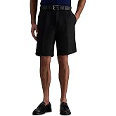 Haggar Men's Cool 18 Pro Straight Fit Pleated Front 4-Way Stretch Expandable Waist Golf Performance Short