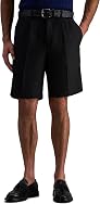 Haggar Men's Cool 18 Pro Straight Fit Pleated Front 4-Way Stretch Expandable Waist Golf Performance Short