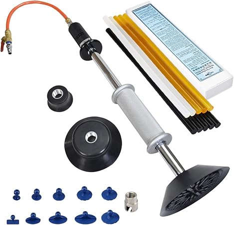 Amazon 良匠 Firstinfo Tools エア式 車凹み修理ツール スライディングハンマー 60 150mm吸盤ｘ3 タブｘ10 グルースティックｘ10 ボディ フェンダー補修ツール 車 バイク