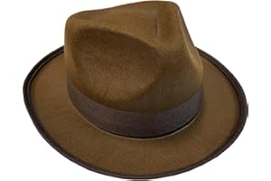 KARNIVAL COSTUMES Brown Horror Slasher Fedora Costume Accessory