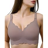 UHICOZY Seamless Bras Wireless No Show Comfort Full Coverage Push Up Wireless T Shirt Bra for Women(Coffee 2XL)