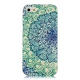 Iphone 5c Case, JAHOLAN Green Totem Flower Clear TPU Soft Case Rubber Silicone Skin Cover for iphone 5C