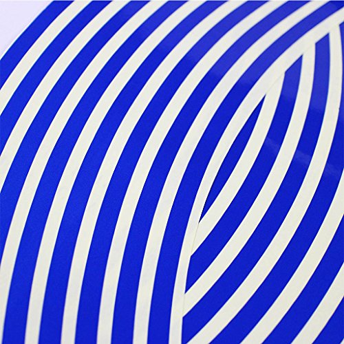 Reflective Wheel Rim Sticker Motorcycle Bike Decal Flame Tape (17 inch, Blue)