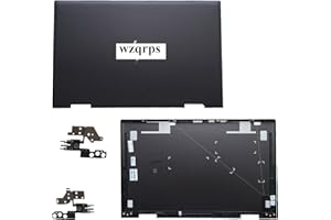 wzqrps Replacement Laptop LCD Cover Back Rear Top Lid with Hinges for HP Envy X360 15-ED 15M-ED 15T-ED 0023DX L93203-001 L93204-001 (Black)