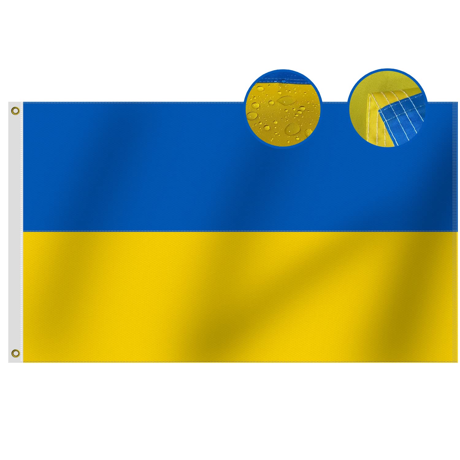Omnisexual Heavy Duty Ukraine Flag 3x5 Ft, Longest Lasting Sewn Stripes Oxford Nylon 210D | Quadruple Stitched Fly Ends | Vivid Colors and Fade Proof Outdoor Premium Ukrainian National Flags 150x90cm — image 1