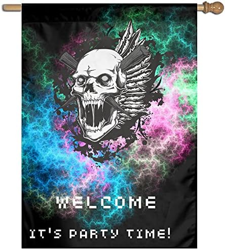 Drawing Skeleton Flags Fashion Garden Flag stand with solar light Garden Flag summer burlap