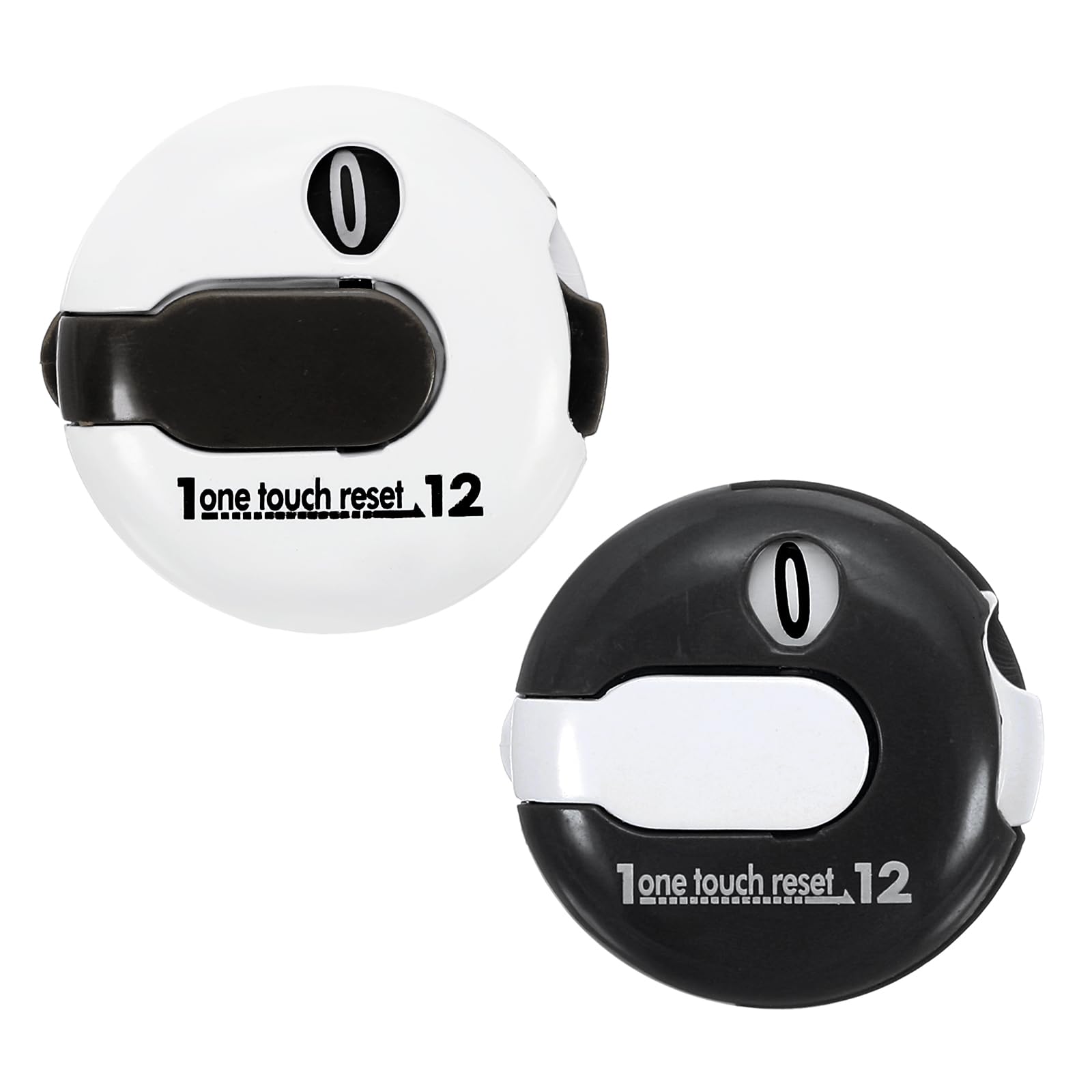 PATIKIL Golf Score Counter, 2 Pack Mini Golf Shot Stroke Attachment Counter Clicker Clip for Golfers Glove Hat, Black White