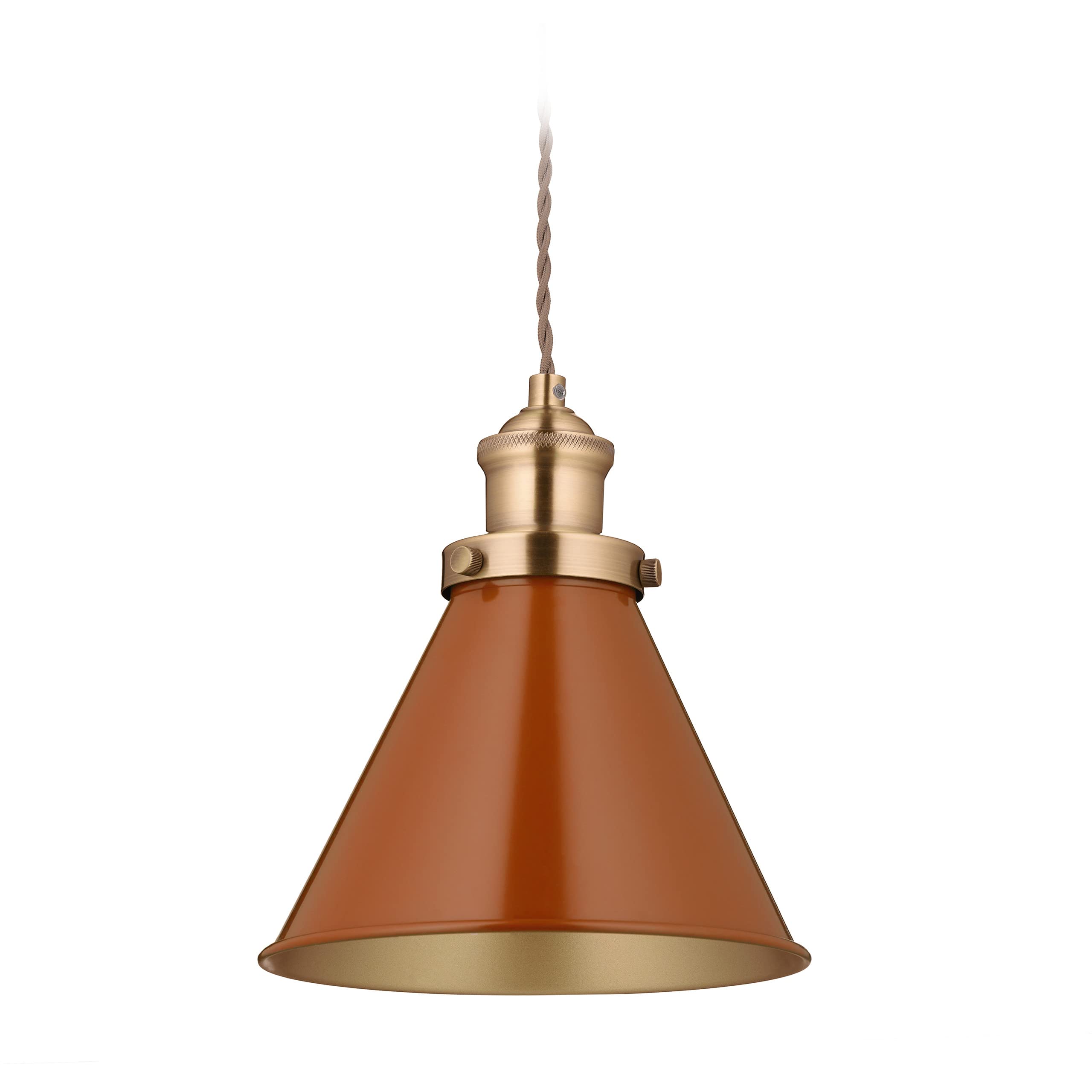 Relaxdays Ceiling Light, Hanging Lamp, H x D 130 X 18.5 cm, Industrial Style, Red