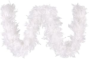 Daieeparty Feathers Boa 2 Yard 18 Colors Turkey Chandelle Feather Boas for Party Halloween Costume Decoration