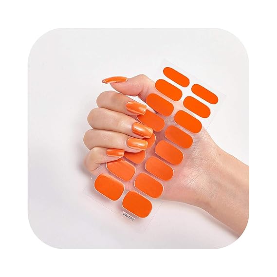 Amazon 16tips sheet Nail Art Stickers Solid Color Gradient Powder Nail Wraps Glitter Decal 