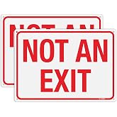 T&amp;R Large Not An Exit Sign - 2 Pack - 14 x 10 Inches Rust Free .040 Aluminum Reflective - UV Protected, Waterproof and Fade Resistant - 4 Pre-drilled Holes