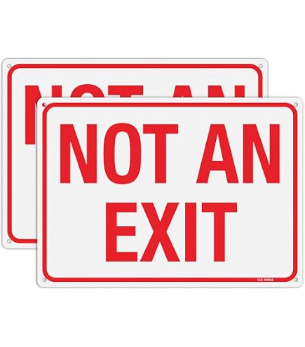 NMC OSHA Schild 'NOTICE NOT AN EXIT' – 35,6x25,4 Cm, Starrer Kunststoff