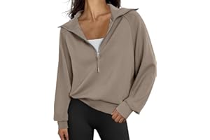 Trendy Queen Womens Oversized Sweatshirts Half Zip Pullover Fall Long Sleeve Quarter Zip Hoodies Teen Girls Y2K Clothes