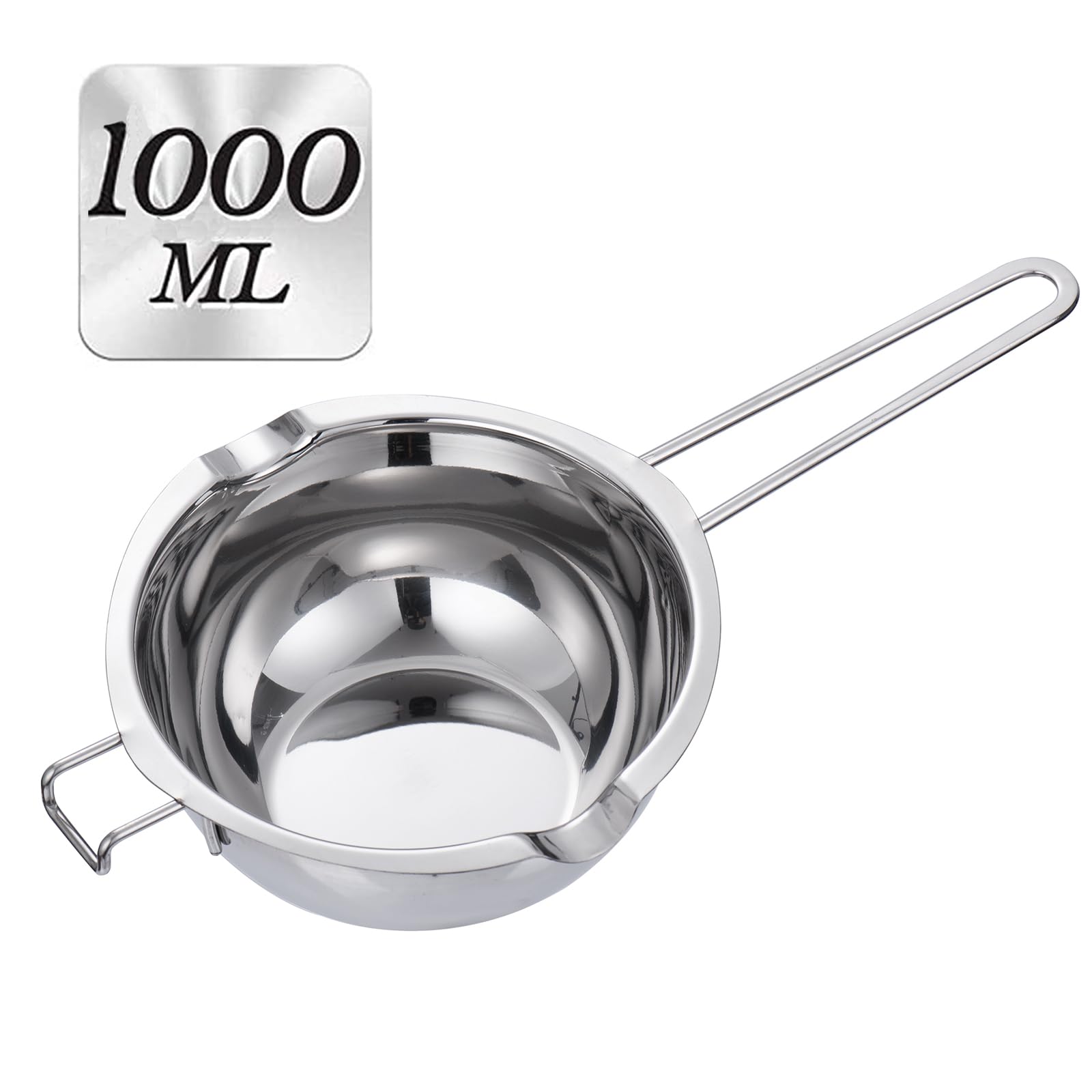 Wax Melting Pot - 1000ML Double Boiler, Stainless Steel Chocolate Melting Pot for Melting Chocolate, Butter, Candy, Candle, Soap, Wax